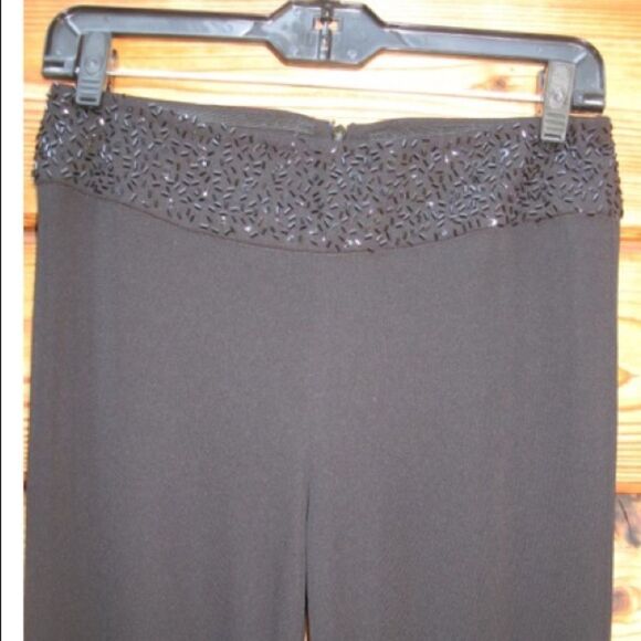 Black Flare Leg Knit Pants - Picture 3 of 6